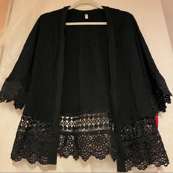 Xhilaration Black Crocheted Cardigan NWT - Picture 1 of 3
